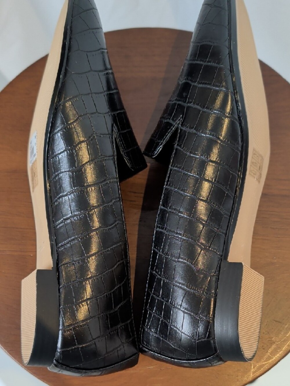NWT Chic Black Croc-Embossed Pointy Toe Flats – Brand New size 9W - Picture 4 of 12